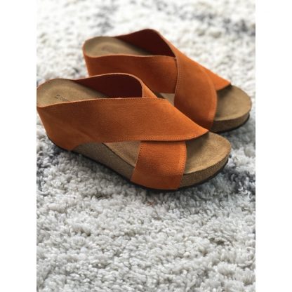 Oransje sandal kilehel – Copenhagen Shoes sandal oransje Frances – Mio Trend