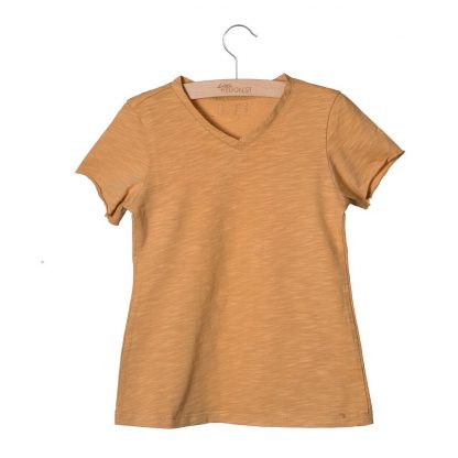 Little Hedonist klær – Little Hedonist okergul t-skjorte v-hals – Mio Trend