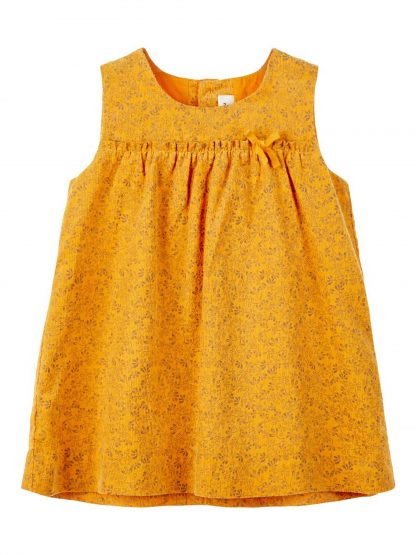 Name It cordfløyelskjole – Name It okergul kjole i babycord Nicolie – Mio Trend
