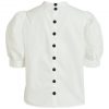 Hvit bluse puffarmer