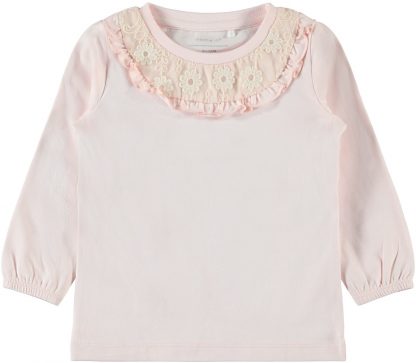 Barnegenser med blonder – Name It rosa genser med blonder – Mio Trend