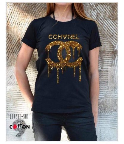Chanel t-skjorte sort – Pusher Agency sort t-skjorte Golden Dust – Mio Trend
