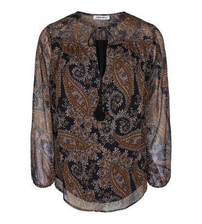 Sort bluse paisley – Co`couture sort bluse med paisleymønster Perrine Boho – Mio Trend