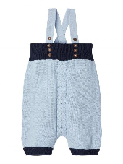 Romper baby Name It – Sparkebukse/overall lyse blå strikket romper Omindo – Mio Trend