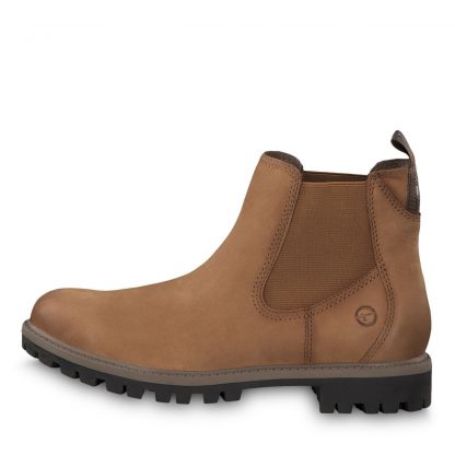 Tamaris brun boots – Tamaris brun boots skinn – Mio Trend