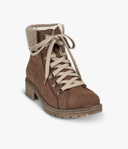 Brune støvler Rieker – Støvletter og boots lav brun snørestøvlett – Mio Trend