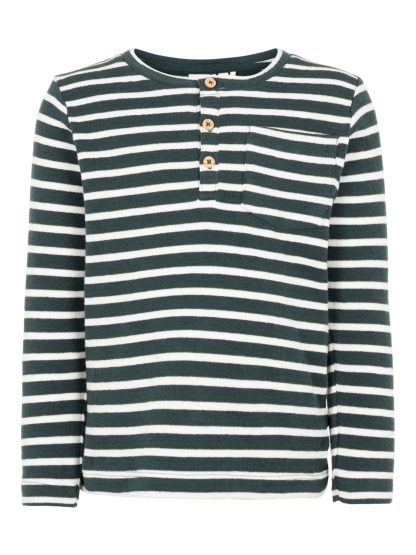 Grønn Name It genser striper – Name It grønn stripete genser Vale – Mio Trend