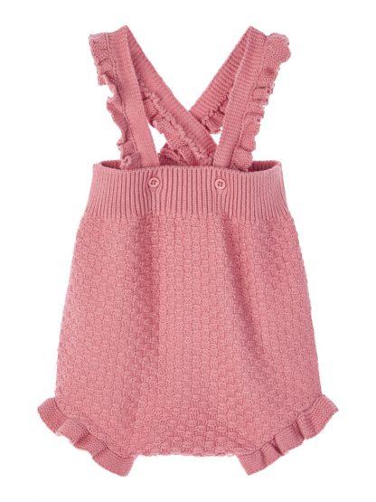 Name It seleshorts, rosa til baby jente.  – Sparkebukse/overall rosa strikket romper Ominde – Mio Trend