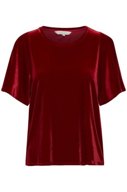 Rød topp Part Two – T-skjorter rød velourtopp Vanda – Mio Trend