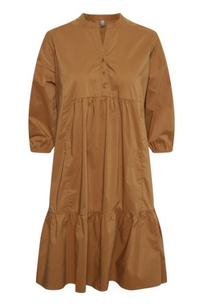 Culture kjole brun – Culture lyse brun Antoniett kjole  – Mio Trend