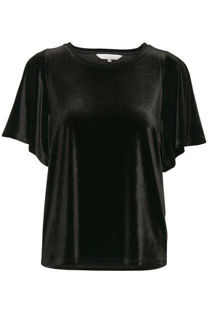 Part Two sort topp – T-skjorter sort velourtopp Vanda  – Mio Trend