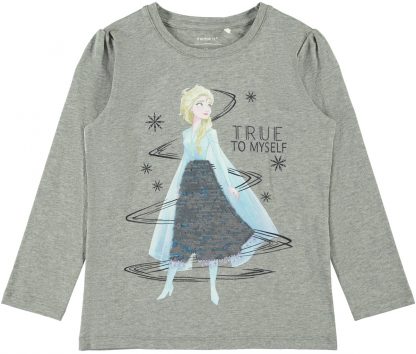 Frost klær jente, grå genser fra Name It.  – Name It grå genser Frost  – Mio Trend