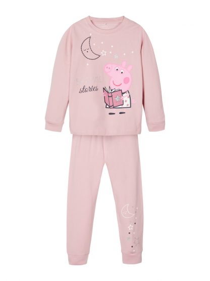 Pysj Peppa Gris, rosa pysjamas til jente.  – Nattøy lys rosa pysjamas Peppa Gris – Mio Trend