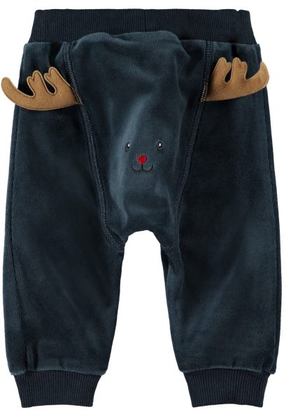 Rudolf bukse baby, mørke blå. – Name It blå bukse med reinsdyr – Mio Trend