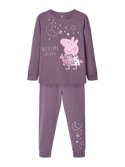 Peppa Gris pysjamas, lilla til jente.  – Nattøy lilla pysjamas Pappa Gris – Mio Trend