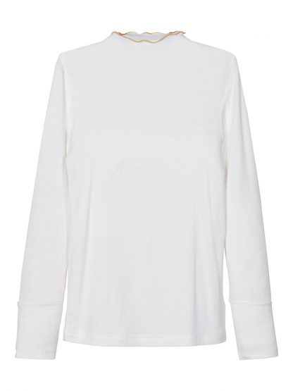 Hvit genser jente, fra Name It. – Name It hvit basic genser Romina – Mio Trend