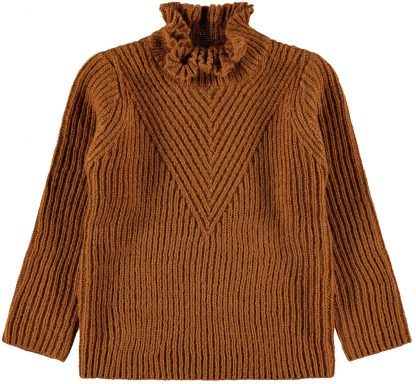 Brun genser til barn, fra Name It.  – Name It brun strikkegenser Riane  – Mio Trend