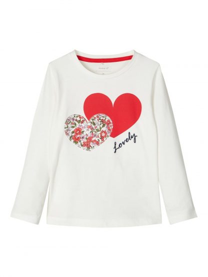 Genser barn hjerte – Name It genser med rødt hjerte  – Mio Trend
