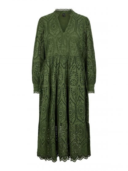 Grønn kjole blonder – Y.A.S grønn kjole Holi – Mio Trend