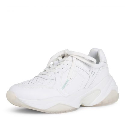 Hvite joggesko Tamaris – Tamaris hvit sneakers i skinn – Mio Trend