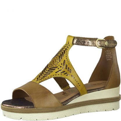Brun sandal Tamaris – Tamaris brune sandaler skinn – Mio Trend