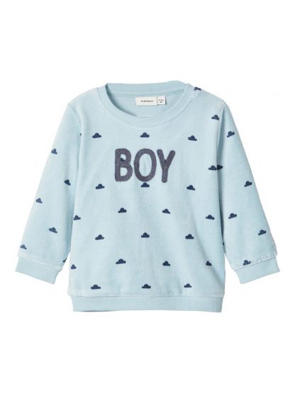 Genser baby gutt – Name It lyseblå genser BOY – Mio Trend