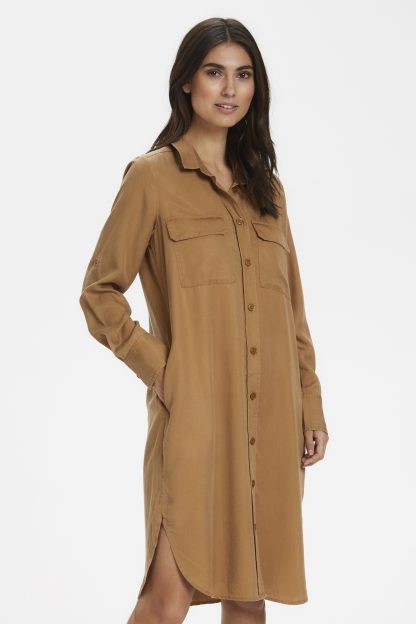 Brun kjole Part Two – Part Two camelbrun skjortekjole Belona – Mio Trend