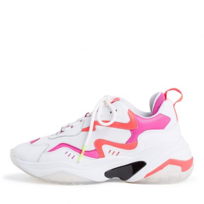 Hvit sko Tamaris – Tamaris hvit sneakers med neonfargerHvi – Mio Trend