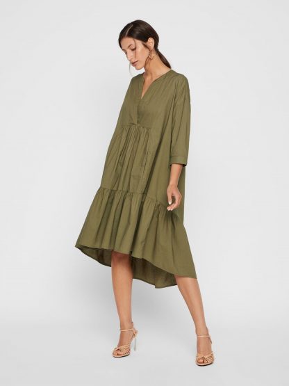 Grønn kjole Yas – Y.A.S grønn oversizet kjole Merian – Mio Trend