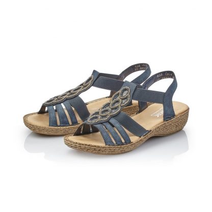 Blå sandal Rieker – Rieker blå sandal Moreli – Mio Trend
