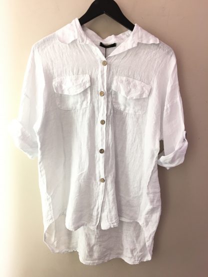 Pepper linskjorte – Pepper hvit linskjorte  – Mio Trend