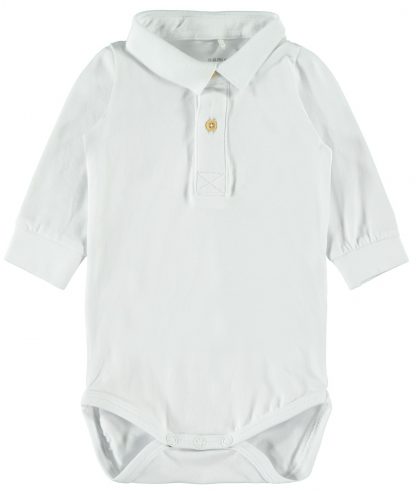Body med skjortekrage til baby – Name It hvit body med krage  – Mio Trend