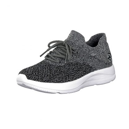 Rieker sko – Rieker grå sneakers Knit Up – Mio Trend