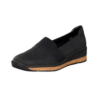 Sko Rieker – Rieker sort sko med korksåle – Mio Trend