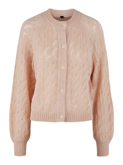 Lys rosa strikkejakke – Y.A.S rosa strikket cardigan Zana – Mio Trend