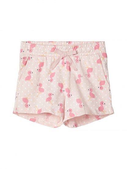 Rosa shorts jente – Shorts shorts med flamingo – Mio Trend