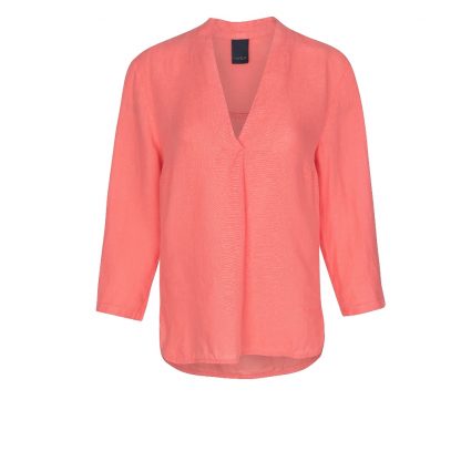 Oransje linbluse – Luxzuz One Two linbluse Ingalil coral – Mio Trend
