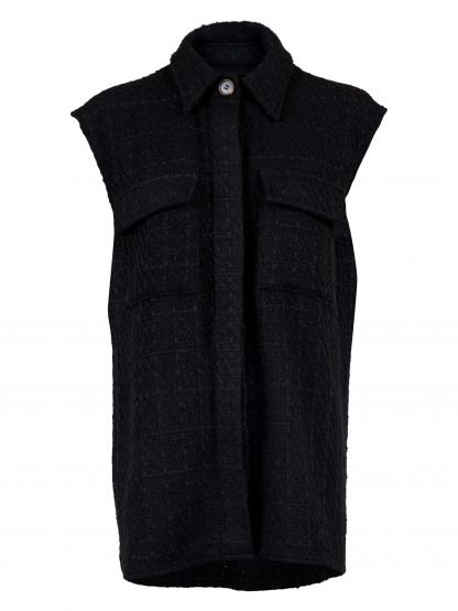 Neo Noir sort vest – Neo Noir sort boucle vest – Mio Trend