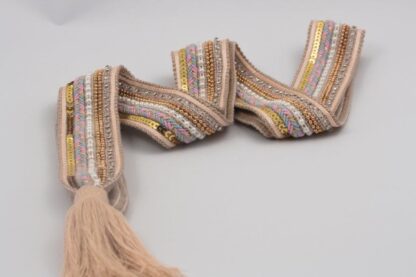Belte Nora Norway beige – Nora Norway accessories knytebelte med perler beige – Mio Trend