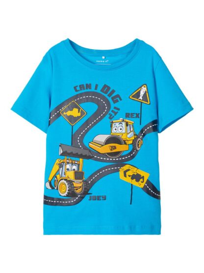 JCB t-skjorte barn – T-skjorter blå t-skjorte JCB-print – Mio Trend