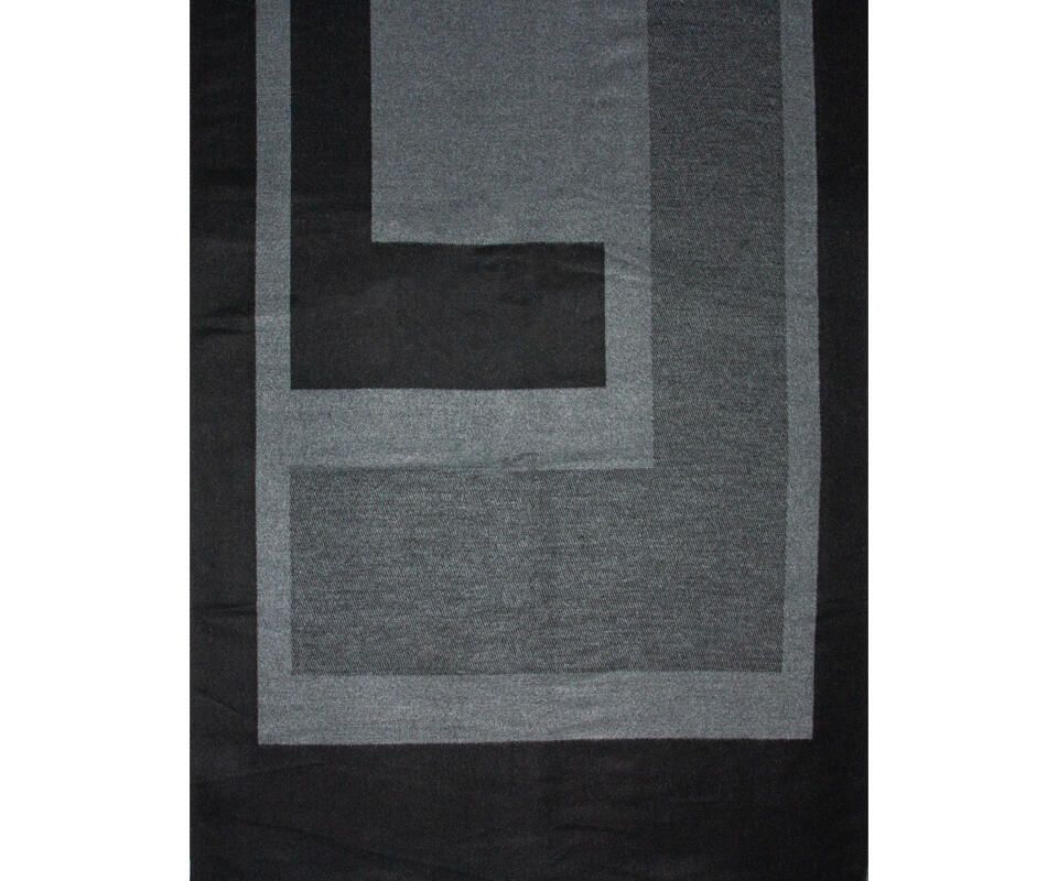 Dameskjerf m/kant mønster 70x180, sort - Image 2