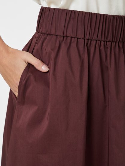 Yara long poplin skirt burgundy - Image 2