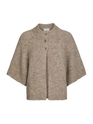 Benuta fluffy knit cardigan beige melange
