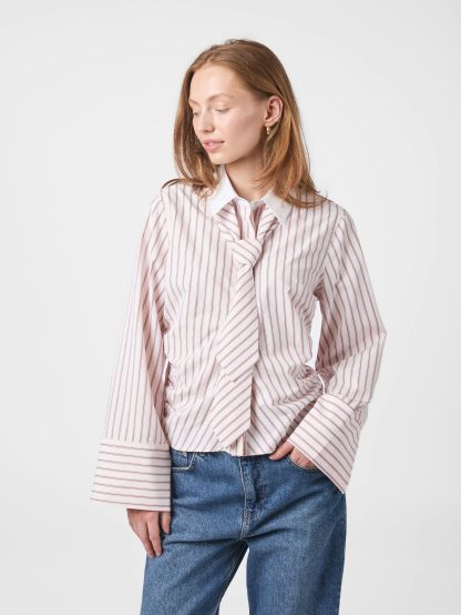 Francesca stripe shirt rose - Image 3