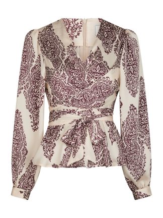 Rista Paisley drop blouse, burgundery
