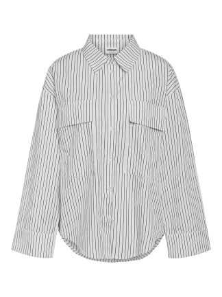 NmfReja L/s Shirt Wvn Noos, Bright White