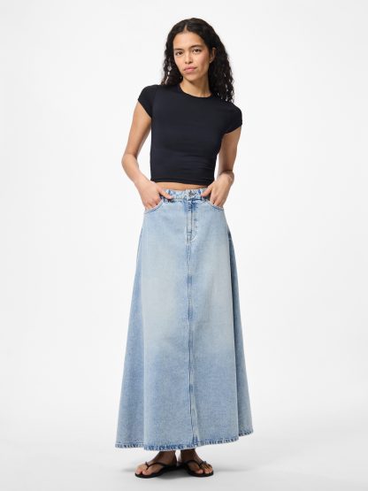 Pcjules Hw Wide Denim Skirt D2d Pp - Image 6