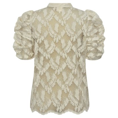 AnnGo Sofie blouse,Creme - Image 2