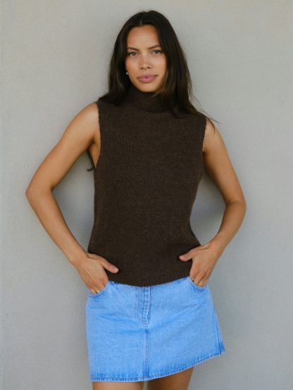 Odelia knit top,Brown melange - Image 3