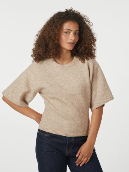 Asha knit tee,Sand melange - Image 3